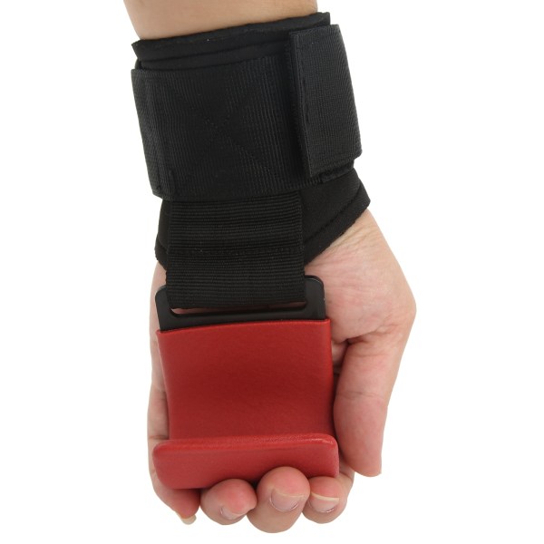 Tyngdlyftning Tyngdlyftningskrokar Heavy Duty Lifting Handledsremmar Tyngdlyftande Handtag Remmar Handskar Handledsstöd Red