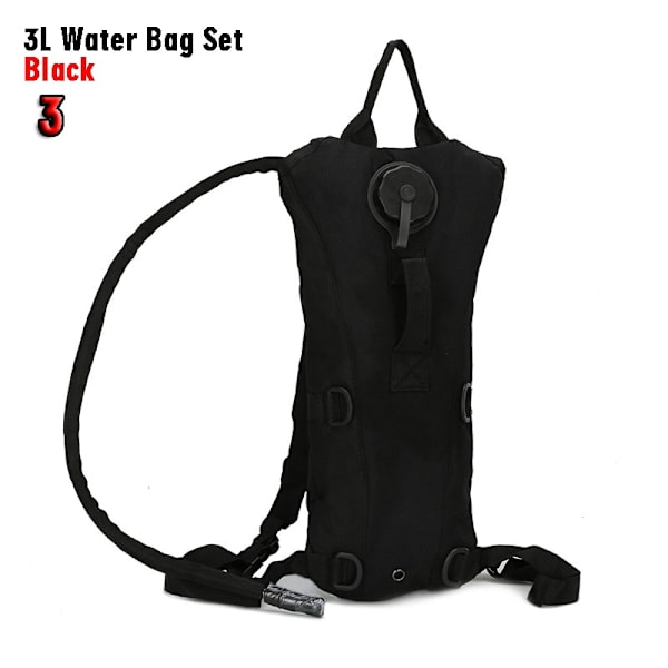 Cykling Hydration Ryggsäck Bärbar hopfällbar vattenflaska Tre liters campingtillbehör Natur Vandring Vattenpåse Dricksvattenpaket 3L-Black3