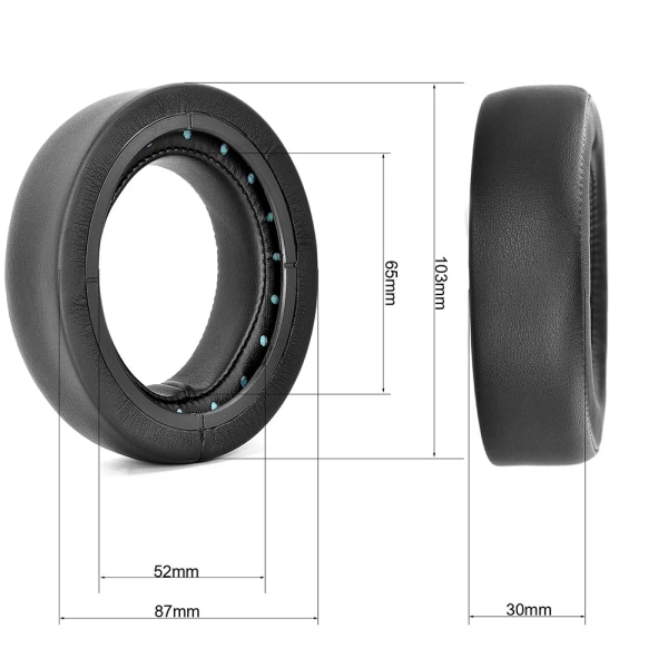 1 par öronkuddar Cover Andningsbara öronkuddar Ersättning Kompatibel med Corsair HS60 HS50 HS70 PRO hörlurar Huvudband with White line