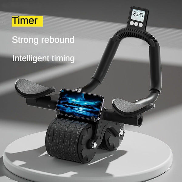 Plank Trainer Push Up Healthy Abdominal Wheel Auto Black/Timer