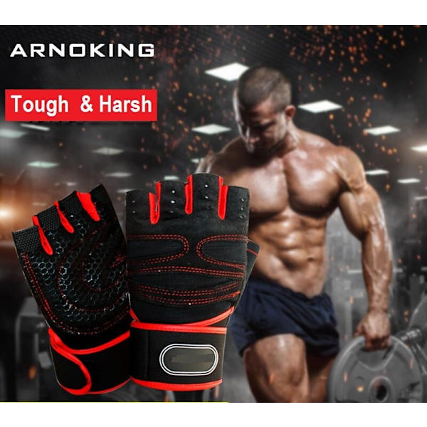 Silikon Gym Handskar män kvinnor fitness anti-sladd br Black XL