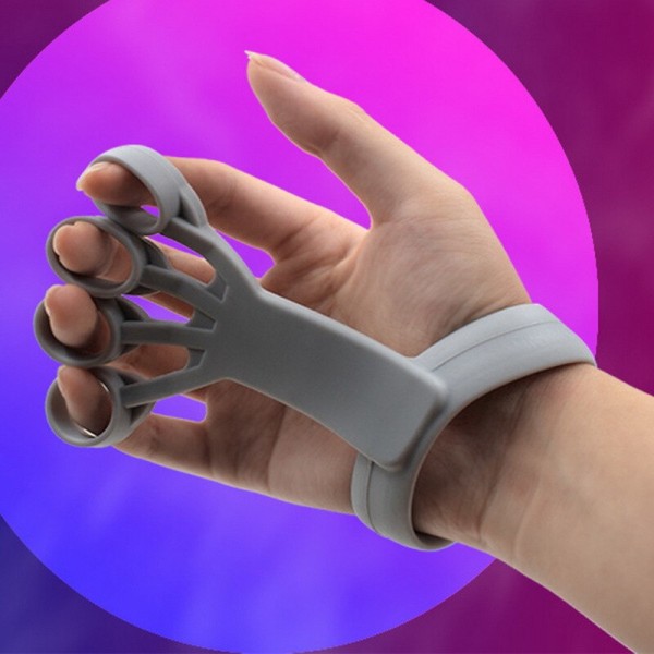 Silikon Handgreppsenhet Fingerträning Handstärkare Bår Handtränare Rehabilitering Träningsutrustning Muskelverktyg Dark Gray