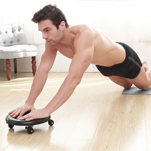 Ab Wheel Roller Fitness Glidskiva Magmuskeltränare Bodybuilding Mute Gliding Plate Abs Trainer Hem Gym Utrustning Black