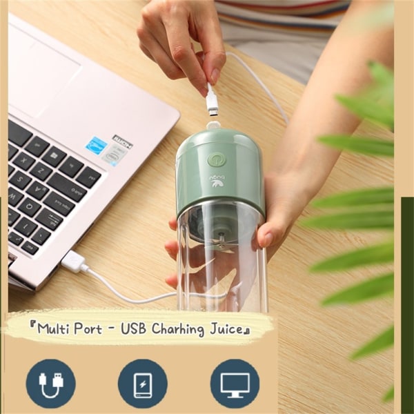 Uppladdningsbar Bärbar elektrisk Juicer Blender Smoothies Shake Cup USB Personlig Mini Mixer Färsk Frukt Juice Machine Blender Cup green portable juice