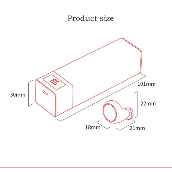 TWS hörlurar Bluetooth vattentät IP68 simtr Red
