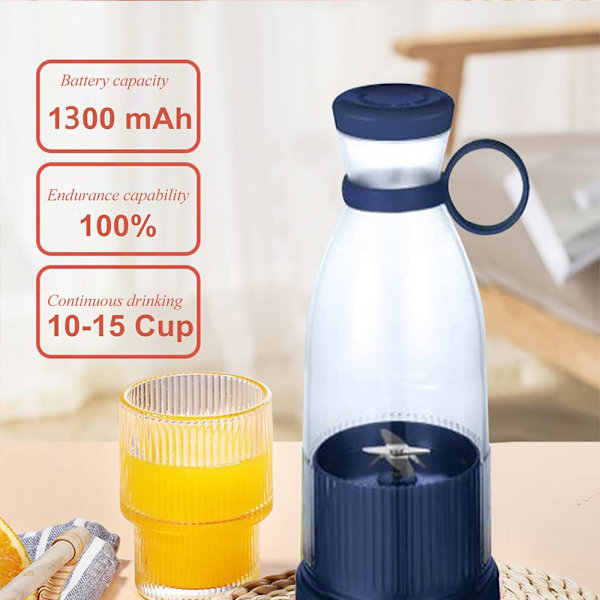 Blå/rosa USB Portable Juicers Flaska Uppladdningsbara Mixers Fresh Fruit Juicers Mini Fast Electric Portable Blender Smoothie 9406 blue