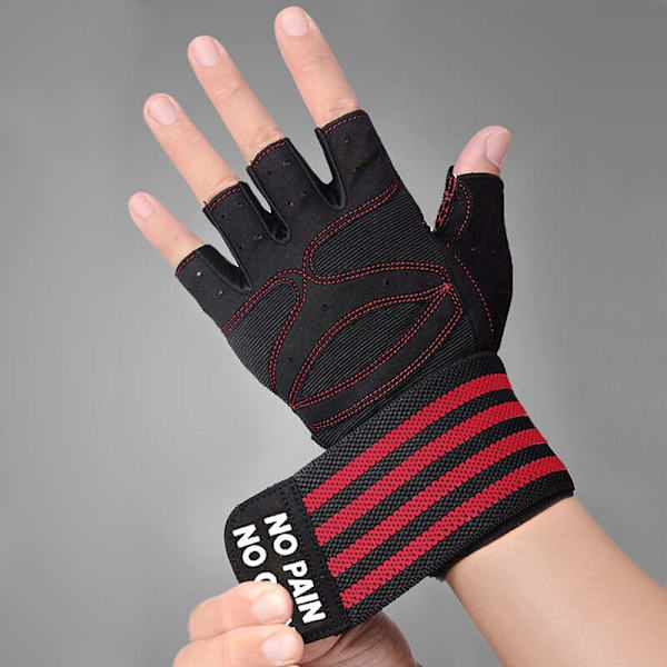 1 Par Andas Herr Dam Gym Handskar Vantar Väg normal red XL