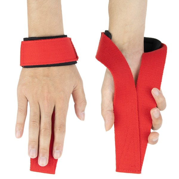 1 par Gym Lyftremmar Fitness Handskar Hand Wris 8 Straps-RED