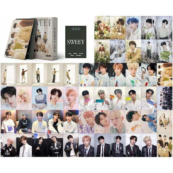 Kpop 55st Imorgon X TILLSAMMANS Fotokort TXT Sweet New Album TXT Lomo Cards TXT Vykort Present till Fans (Vit)