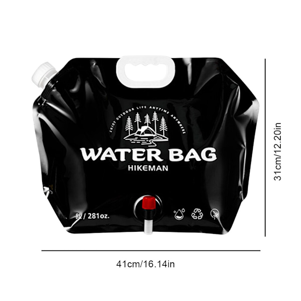 5/10/15/20L hopfällbar vattenpåse Bärbar Camping Wa 8L Black