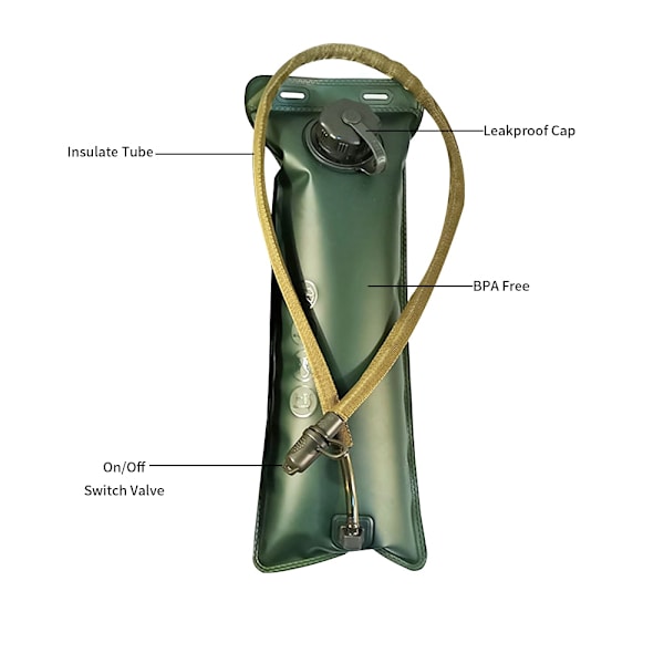 Vattenblåsa Vattenreservoar Hydration Pack Förvaringsväska BPA-fri - 2L 2,5L 3L Vikbar utomhuscampinglöparväst Ryggsäck 3L