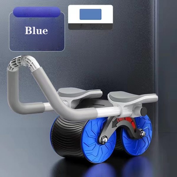 Automatisk rebound maghjul Maghjul med dyna Push-up Platt muskelstretch Roller Support Mute magtränare Blue