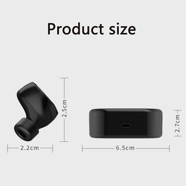 Trådlösa hörsnäckor Bluetooth 5.0 hörsnäckor med 500 mah case LED-batteridisplay In-ear Bluetooth -headset True Wireless Earbuds För arbete Sport black