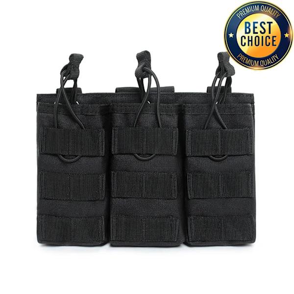 1000D Tactical Magazine Pouch Dubbel/Trippel/Quadruple Mag Pouch Military Airsoft Ak 7.62/5.56mm M4 Ar Rifle Jakttillbehör Triple-3-BK