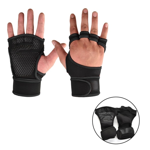 Tyngdlyftande hantelhandskar för män Kvinnor Gym F Style 1 Black L