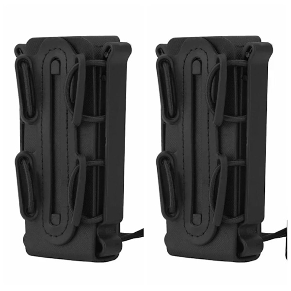 9 mm Mag-påsar Pistol Magasinficka Soft Shell Magasinficka Taktisk Gevär Fast Mag-hållare för bälte Molle Sytem BK