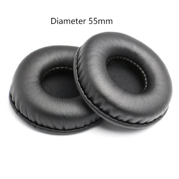 Universal Ersättning Runda öronkuddar Reparationsdelar 50 mm 60 mm 65 mm 70 mm 75 mm 80 mm 85 mm 90 mm 95 mm 100 mm 110 mm hörlursfodral Round 55mm(black)
