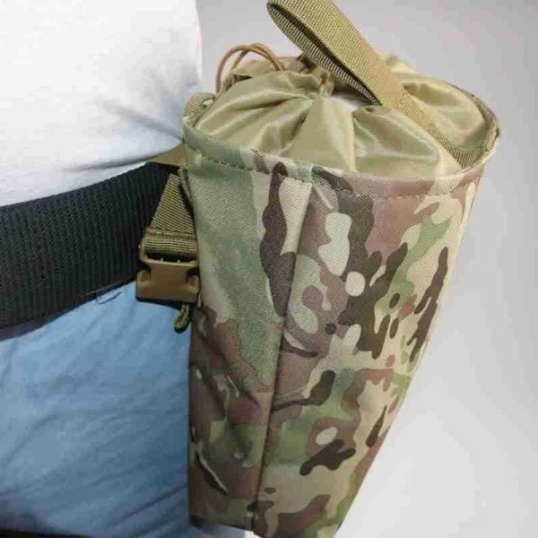 Folding Molle Tactical Magazine Dump Drop Pouch Jakt Airsoft Ammo EDC Tool Midjeväska Vikbar Utility Recovery Mag-hölster OD