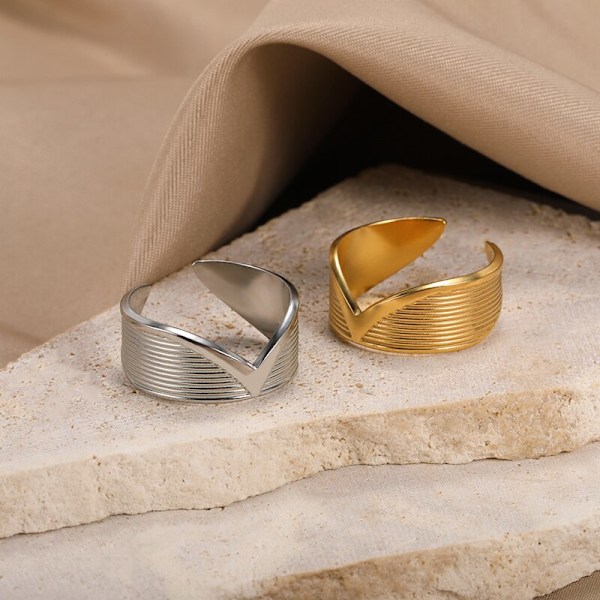 Punkstil Geometriska Stora Ringar Rostfritt Stål Justerbara Breda Ringar För Rock Kvinnor Män Smycken anillo hombre Camel Resizable