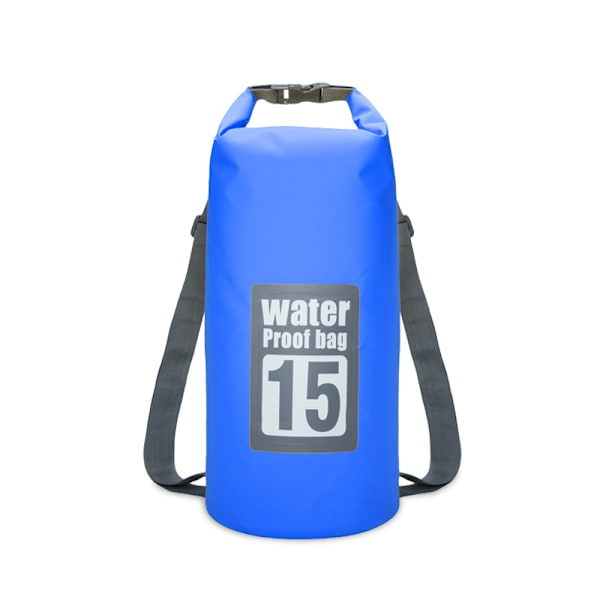 PVC Vattentät Torrväska 5L/10L/15L/20L/30L Utomhusdykning Vikbar förvaring Strandsimväska Rafting River Ocean Ryggsäck 15L Deep Blue