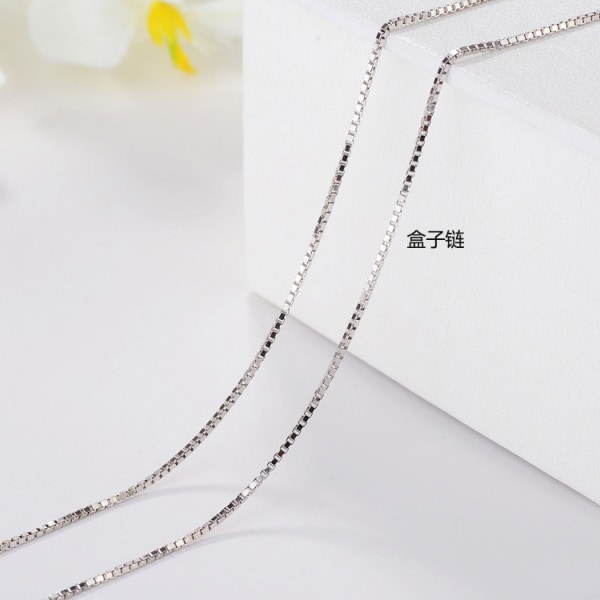 Koreansk stil Nytt snöflinga smart hänge kvinnligt strass zirkon snöflinga blå diamant kristall hänge halsband Choker smycken 45Cm White Gold Color Box Chain