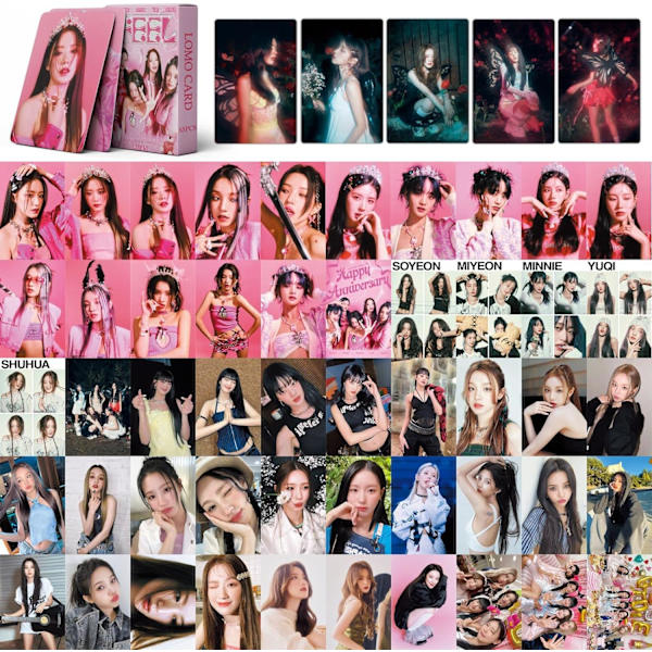 (G) I-DLE Lomo-fotokort 55 st (G) I-DLE I FEEL Nytt fotoalbum (G) I-DLE Mini Lomo-presentkort för fans (Queen 2)