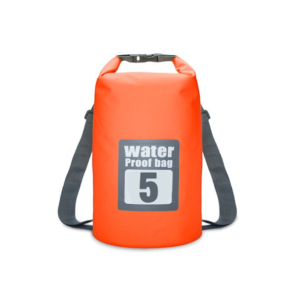 PVC Vattentät Torrväska 5L/10L/15L/20L/30L Utomhusdykning Vikbar förvaring Strandsimväska Rafting River Ocean Ryggsäck 5L Orange