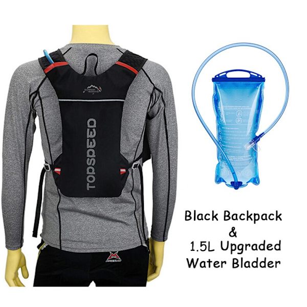Ultralätt Trail Running Ryggsäck Utomhus Sport Cykling Hydration Väst Pack Ryggsäck Väska 1,5 L vattenpåse Blåsa Bag and 1.5L bladder