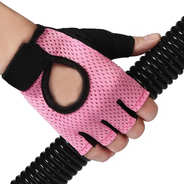 Tyngdlyftningshandskar Dam Herr Fitness Gym Handskar Regular Pink M