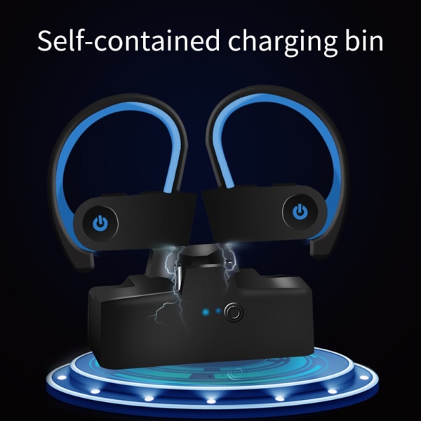 TWS 3 Trådlösa hörlurar Bluetooth Headset Sports E Blue black