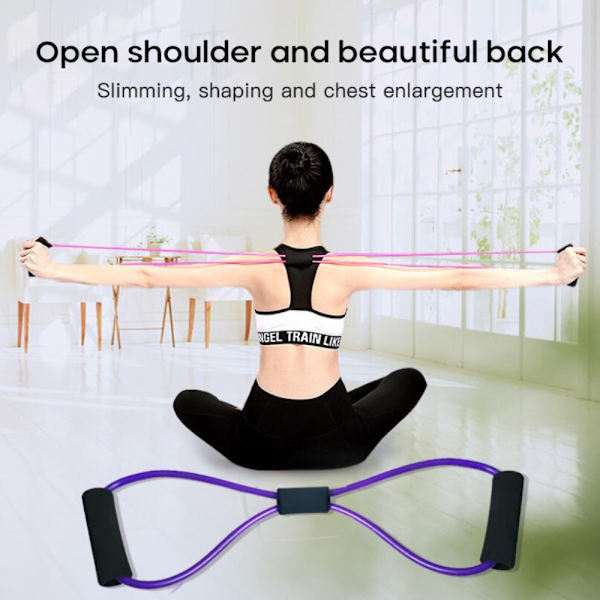 Mycket elastiskt yogarep Tpe Fitness 8-ords bröstexpanderrep Hållbart motståndsband Tränade muskler Spännrep red