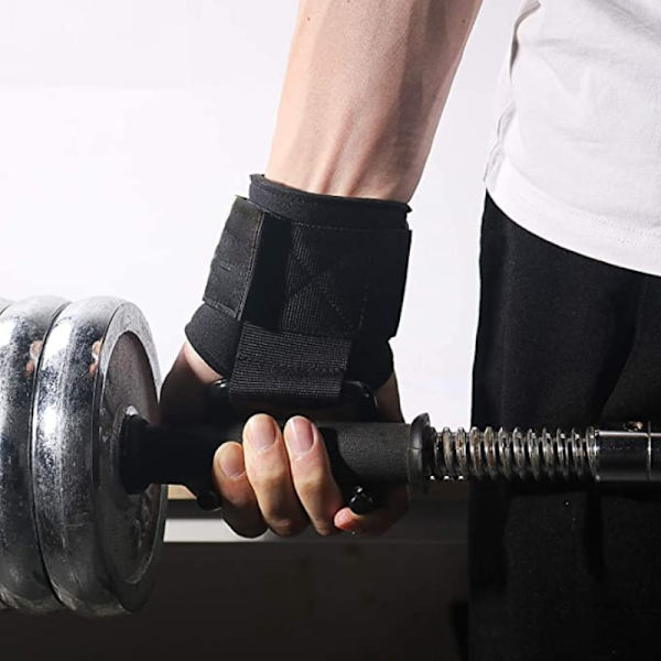2 ST Multifunktions viktlyftskrokar med handledslindningar Hand-Bar handledsremmar Gym Fitness Krok Pull-Ups Power Lifting Handskar 2pcs