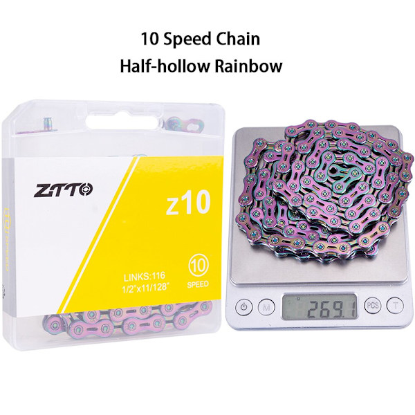 ZTTO Ultralight 10 Speed ​​Shift Set MTB Bike 32/34/36T Kedjehjul Vevsats 11-46/50T Cassette Groupset 1X10 Bakväxel del 10S 46T Rainbow 170mm