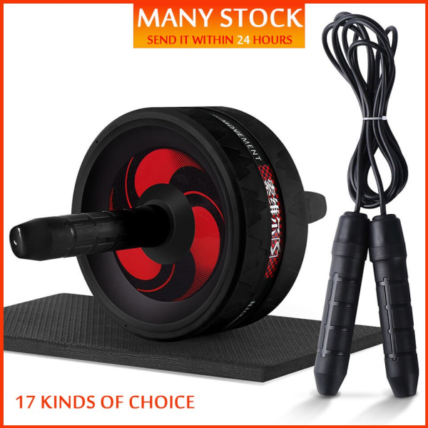 Nytt 2 i 1 Ab Roller&Jump Rope Noise Abdominal Black B with Rope