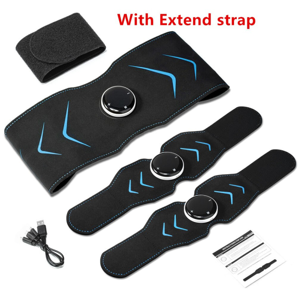 EMS Magmuskelstimulatortränare USB Connect Abs Fitness Träningsutrustning Muskler Elektrostimulator Tonermassage Set and Extend strap