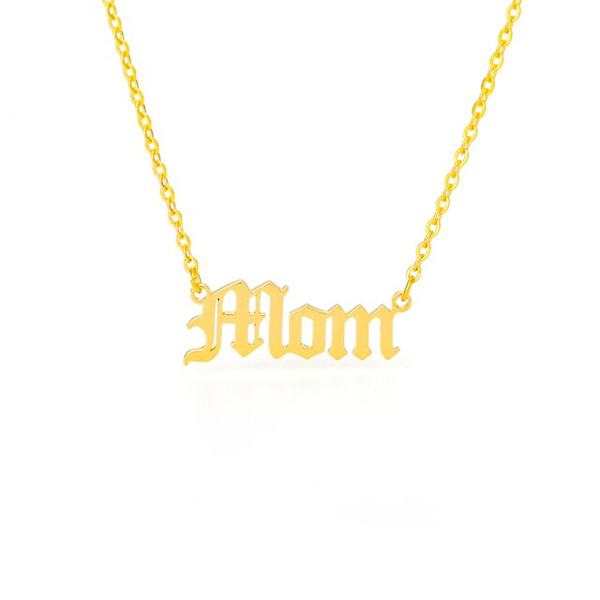 Old English Mama Halsband För Kvinnor Mom Gothic Je Gold Mom