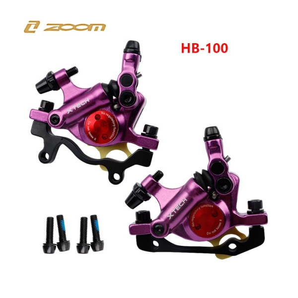 ZOOM HB100 MTB Hydrauliska bromsar Set Cykelok Skivbromsar För Mountainbike Knuffar Bromsok Kolv Cykling Med Rotor 160mm 1 pair gold