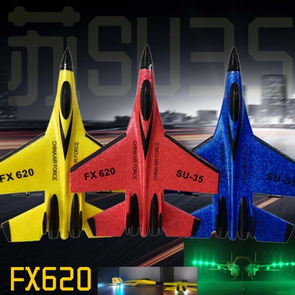 RC Flygplan SU-35 Plane 2.4G Radio Glider Fjärrkontroll Fighter Plan Segelflygplan Skumleksaker för barn Pojke Födelsedagspresent F620 With Box YE