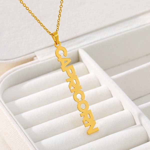 Constellation Namn Halsband Hänge Rostfritt Stee Gold Libra