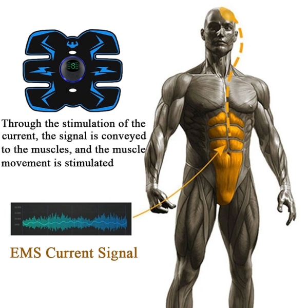 Fjärrkontroll EMS Muskelstimulator Smart Electric Fitness Magträning Viktminskning Klistermärken Kroppsbantning Massager TYPE01M02