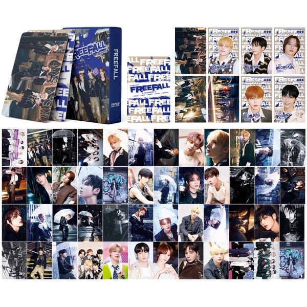 Kpop 55st TXT-fotokort TXT FREEFALL Nytt albumkort TXT Mini Lomo-kort TXT 2023 Fotokort Present till fans