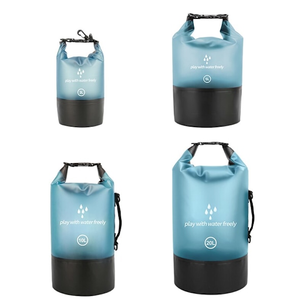 PVC Vattentät Väska 5L 10L 20L Utomhusbadväska Dykning Kompressionsförvaring Torrväska För Man Kvinnor Kajakryggsäck Sky blue 10L