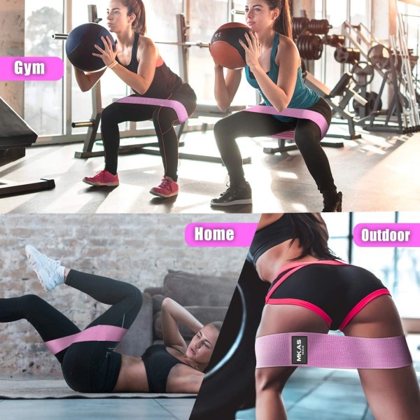 Hip Fitness Motståndsband Set Tygögla Yogabygelband 3-delade för ben Lårrumpa knäböj Gluteutrustning Avocado set-W8