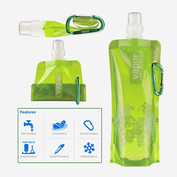 350 ml/480 ml bärbar ultralätt hopfällbar vattenpåse Auburn