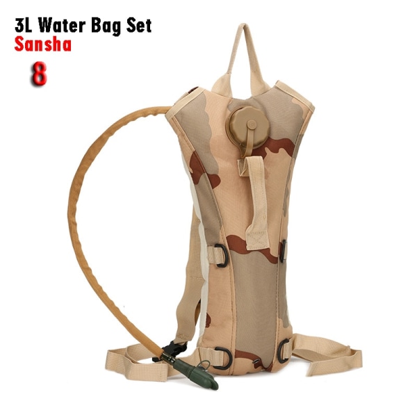 Cykling Hydration Ryggsäck Bärbar hopfällbar vattenflaska Tre liters campingtillbehör Natur Vandring Vattenpåse Dricksvattenpaket 3L-07 Digital5