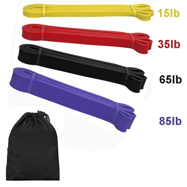 Fitness Band Pull Up Elastiska band Gummimotstånd Loop Power Band Set Hemgym Träning Expander Stärka Träning 4 pcs A