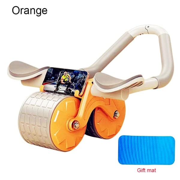 Ab Roller Wheel Automatisk Rebound Med Armbågsstöd Orange