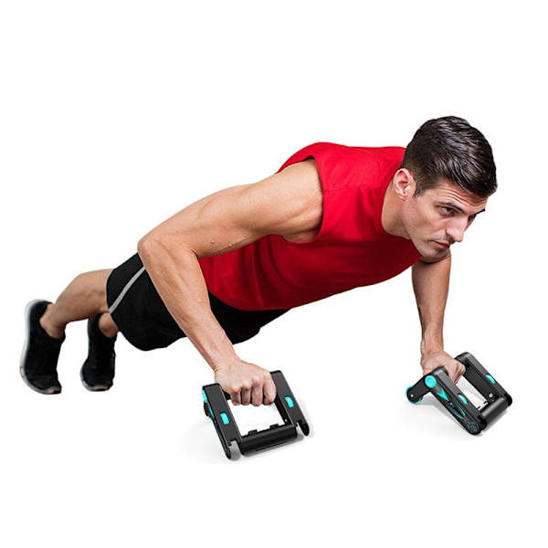 2 st Ab Roller Muscle Trainer hopfällbar mage S Blue