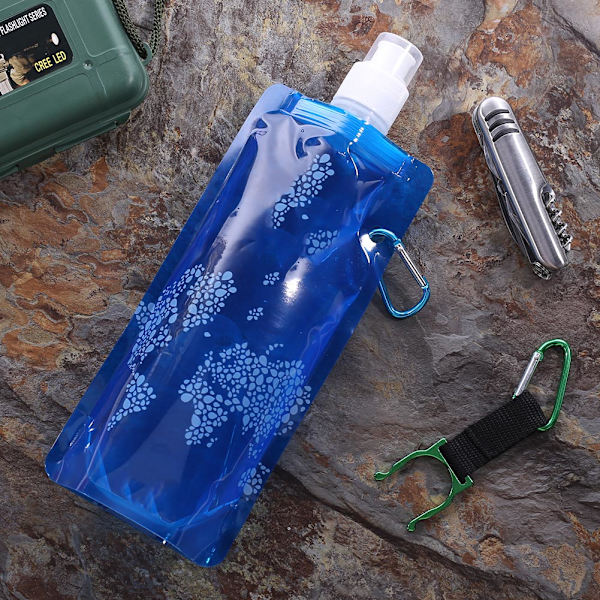 500 ml mjuk flaska vattenpåse Bärbar Ultralätt hopfällbar vattenpåse dricksvattenflaska Vattenpåse Löpning Camping Vandring 700ML Bule
