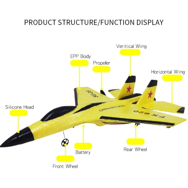 RC Flygplan SU-35 Plane 2.4G Radio Glider Fjärrkontroll Fighter Plan Segelflygplan Skumleksaker för barn Pojke Födelsedagspresent F35-II With Box BK